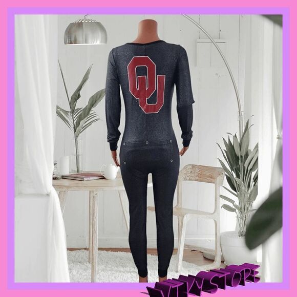 NWT VICTORIA'S SECRET UO "UnIversity Of Oklahoma Onesie Pajama Medium WP7013 NWT - Picture 4 of 13